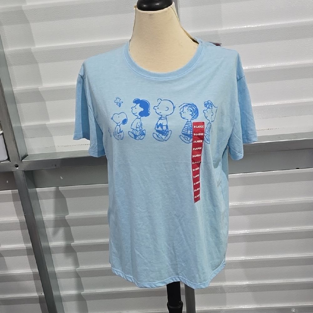Peanuts Casual Blue Graphic Short Sleeve Tee‎ Size XL NWT